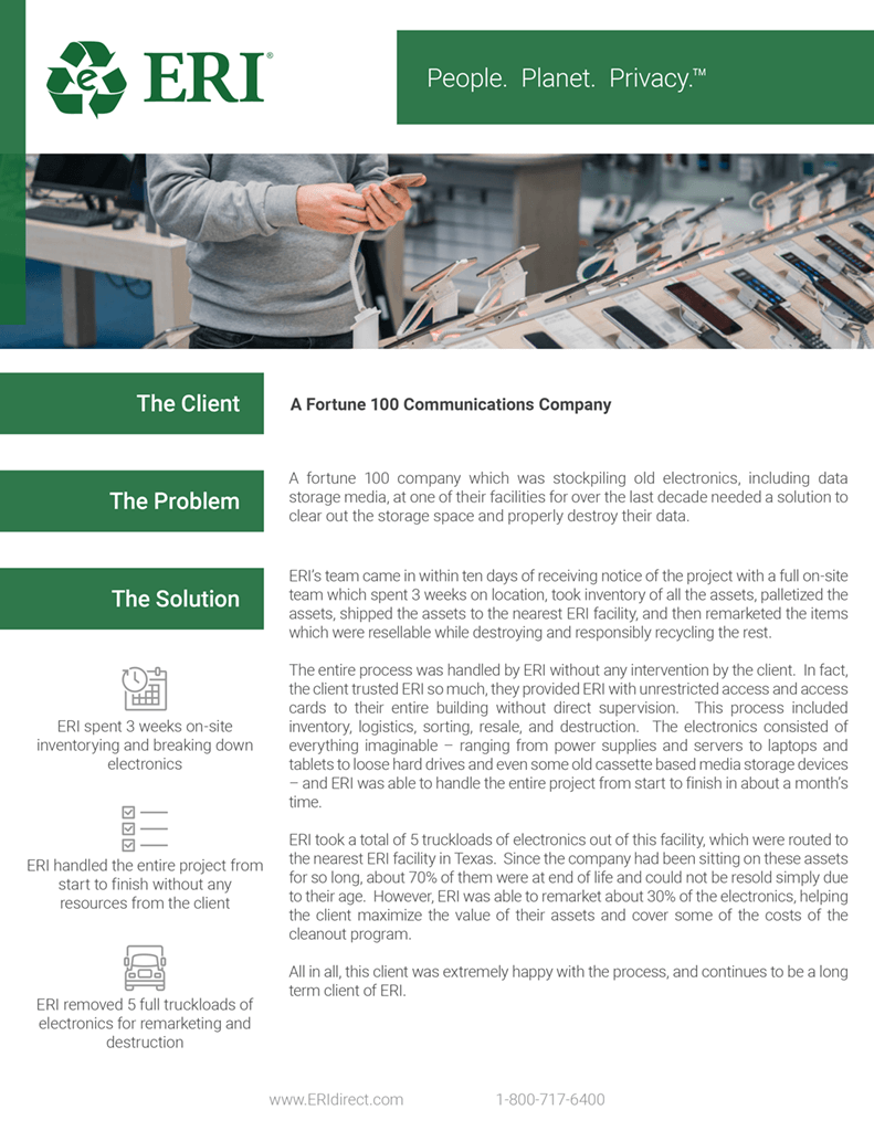 Screenshot of our Fortune 100 Communications Company Whitepaper